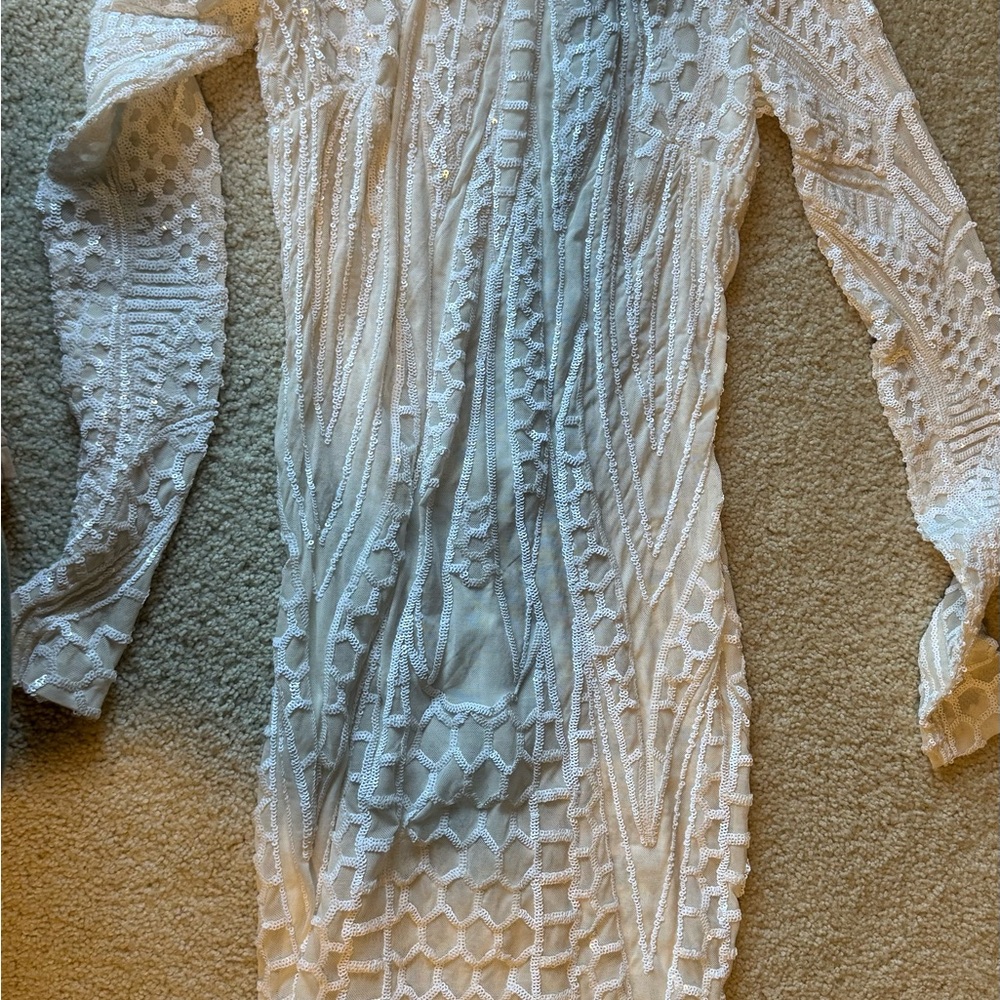 Banjul White Lace Mini Dress